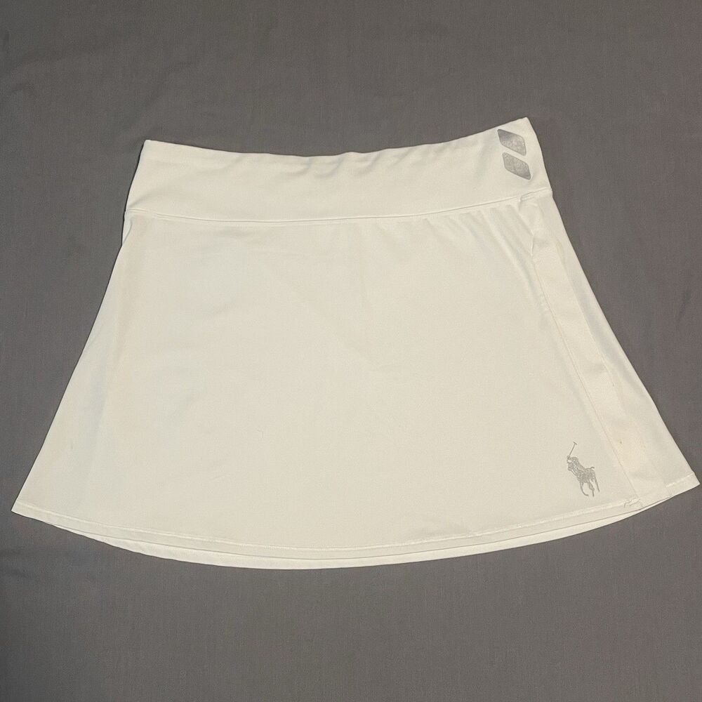 RLX Ralph Lauren Women's M White Performance Golf Tennis Skirt Skort Big Pony